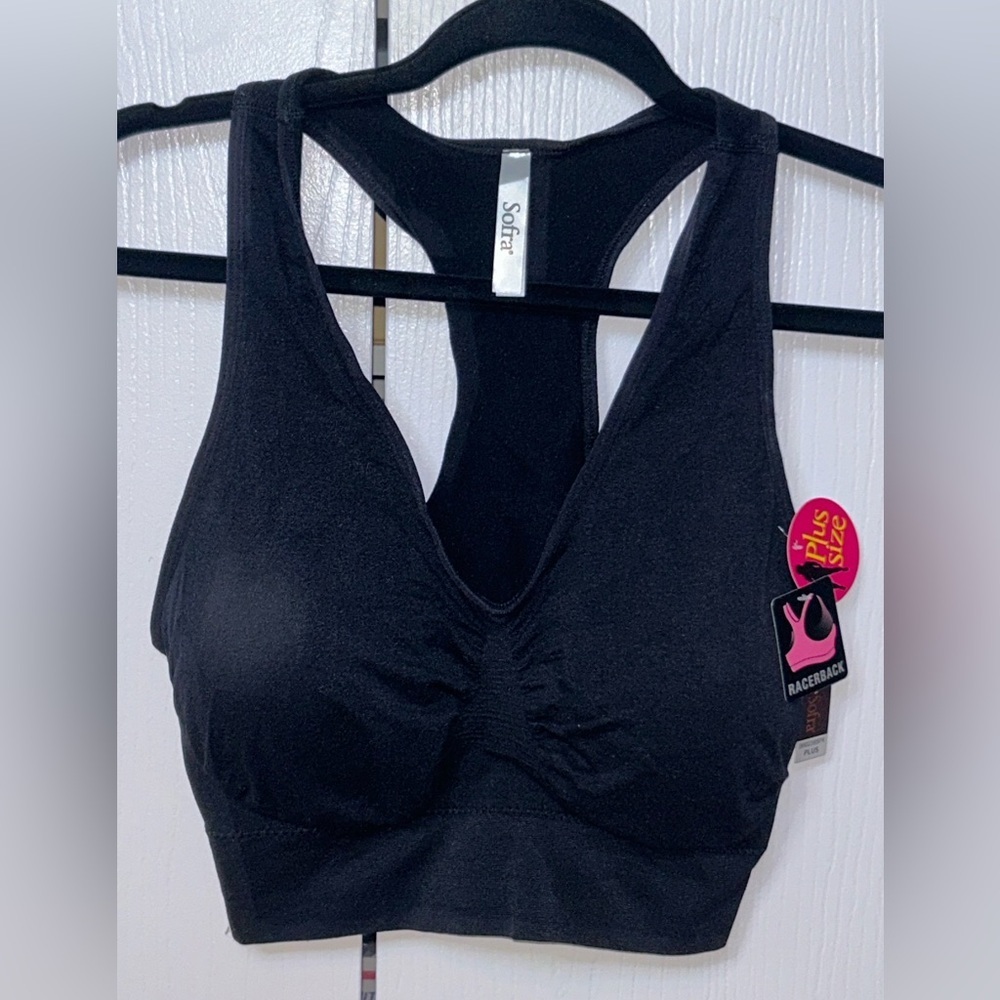 NWT and plus size racerback wireless sports bra
